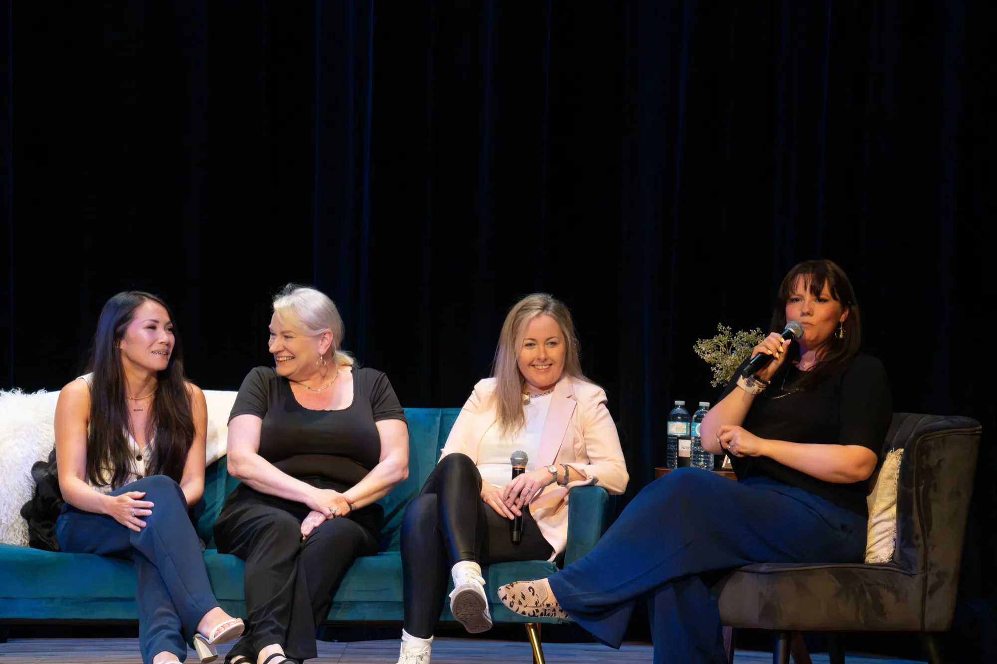 The live panel on stage during the launch